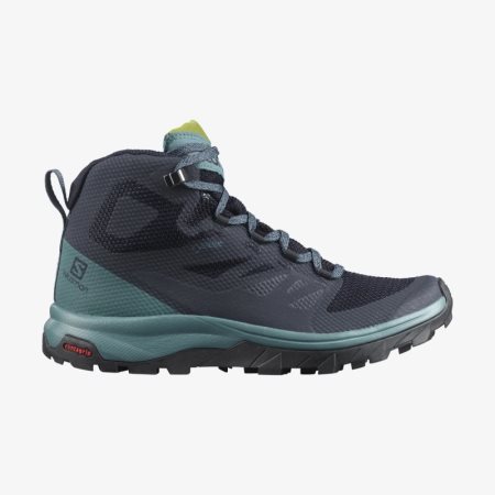 Buty Trekkingowe Damskie Salomon OUTLINE MID GORE-TEX Granatowe - PL 0-ISLJ